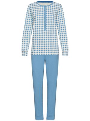 Pastunette Dames Pyjama: Blauw, gemoltoneerd