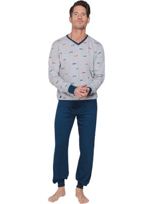 Pastunette Heren Pyjama: Blauw, Racewagens