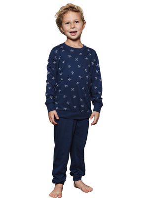 Pastunette Jongens Pyjama: Blauw, Vliegtuigen
