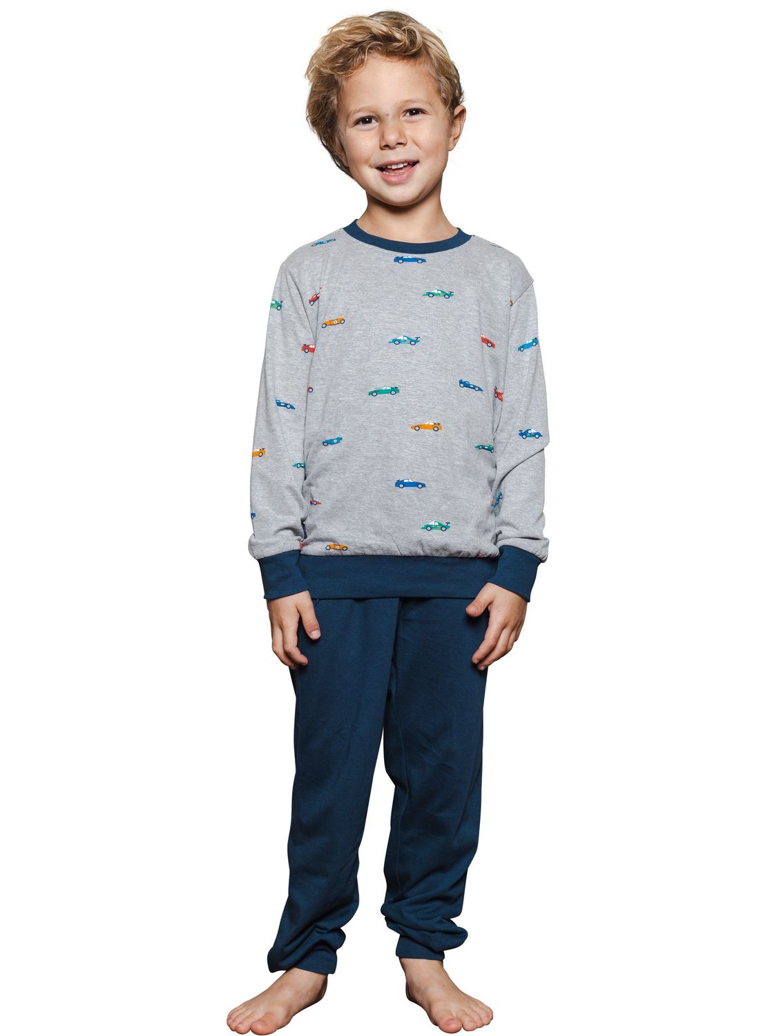 Pastunette Jongens Pyjama: Blauw, Racewagens