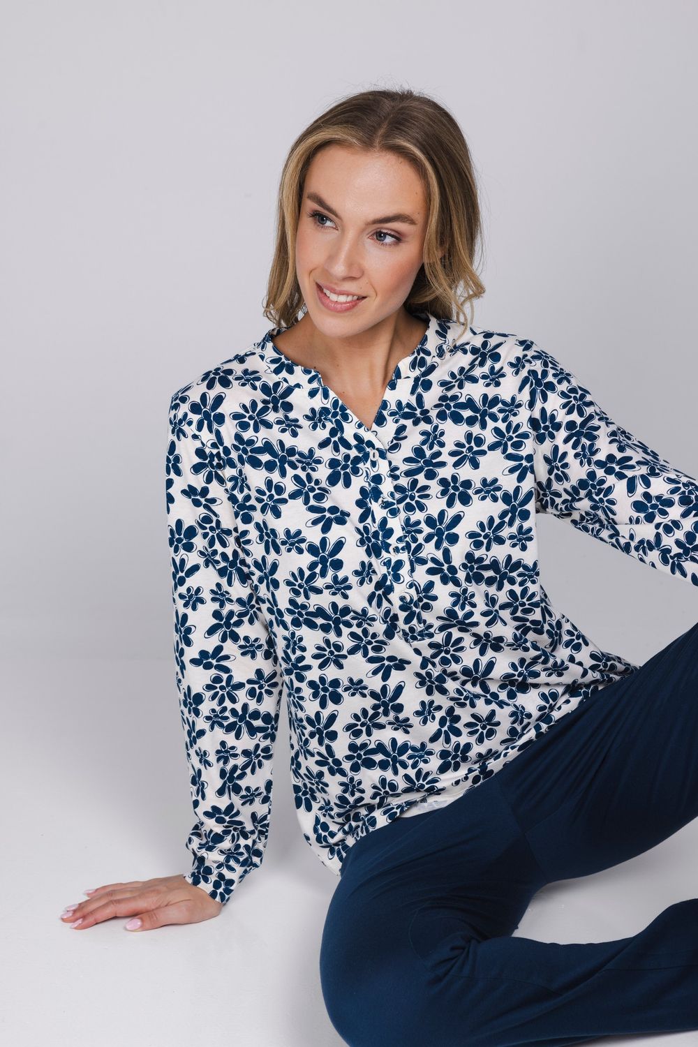 Pastunette Dames Pyjama: Blauw, tot maat 54