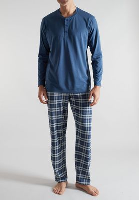 Ceceba Heren Pyjama: Blauw, karree broek