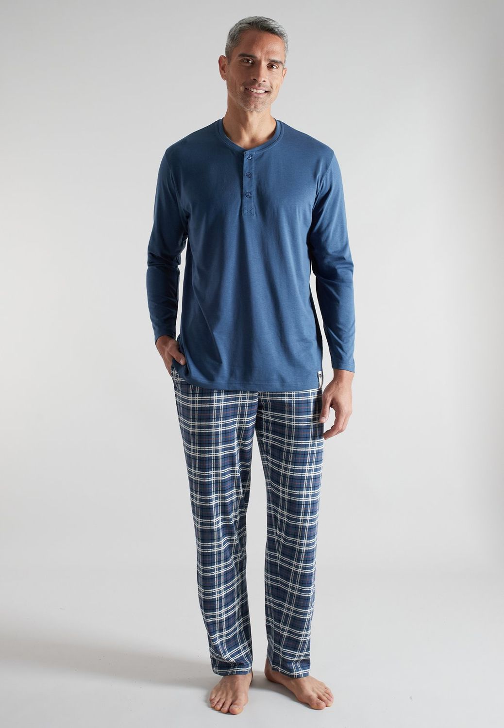 Ceceba Heren Pyjama: Blauw, karree broek