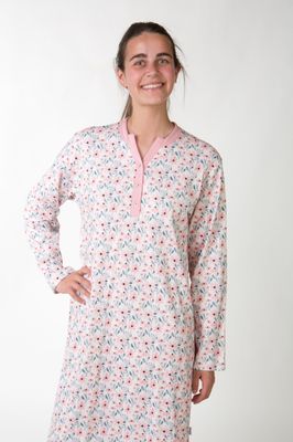 Perlina Dames nachthemd: Jade B 100cm, Roze, Brushed