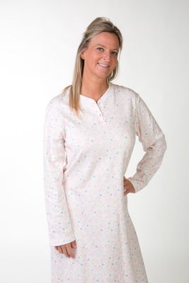 Perlina Dames nachthemd: Isla B 100cm, Ecru, Brushed