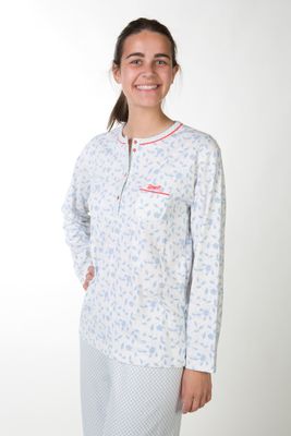 Perlina Dames Pyjama: Gabriella A, Ecru, Brushed