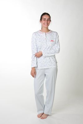 Perlina Dames Pyjama: Gabriella A, Ecru, Brushed