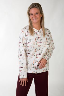 Perlina Pyjama Dames: Lila A, Bordeau, gemoltoneerd