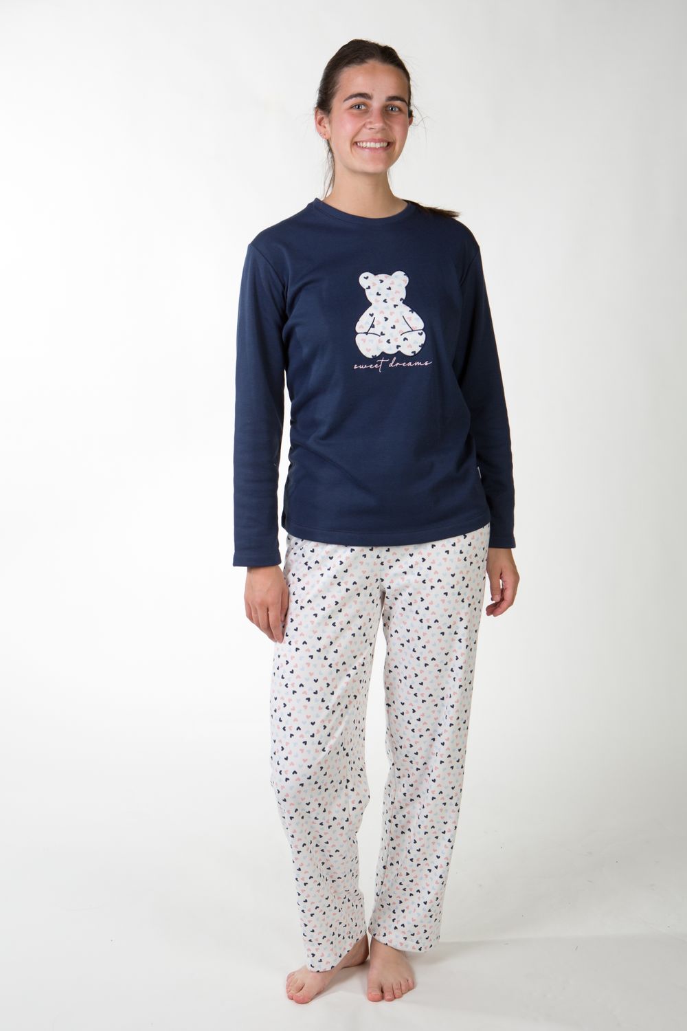 Perlina Pyjama Dames: Teddy A, Interlock Brushed