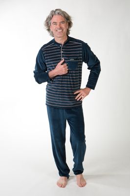 Perlina Pyjama Heren: Chase, Blauw, Velours
