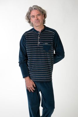 Perlina Pyjama Heren: Chase, Blauw, Velours