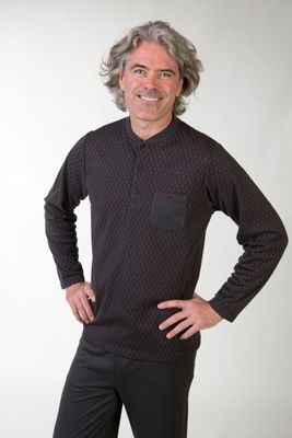Perlina Heren Pyjama: Stephen, Interlock Brushed, Bordeaux