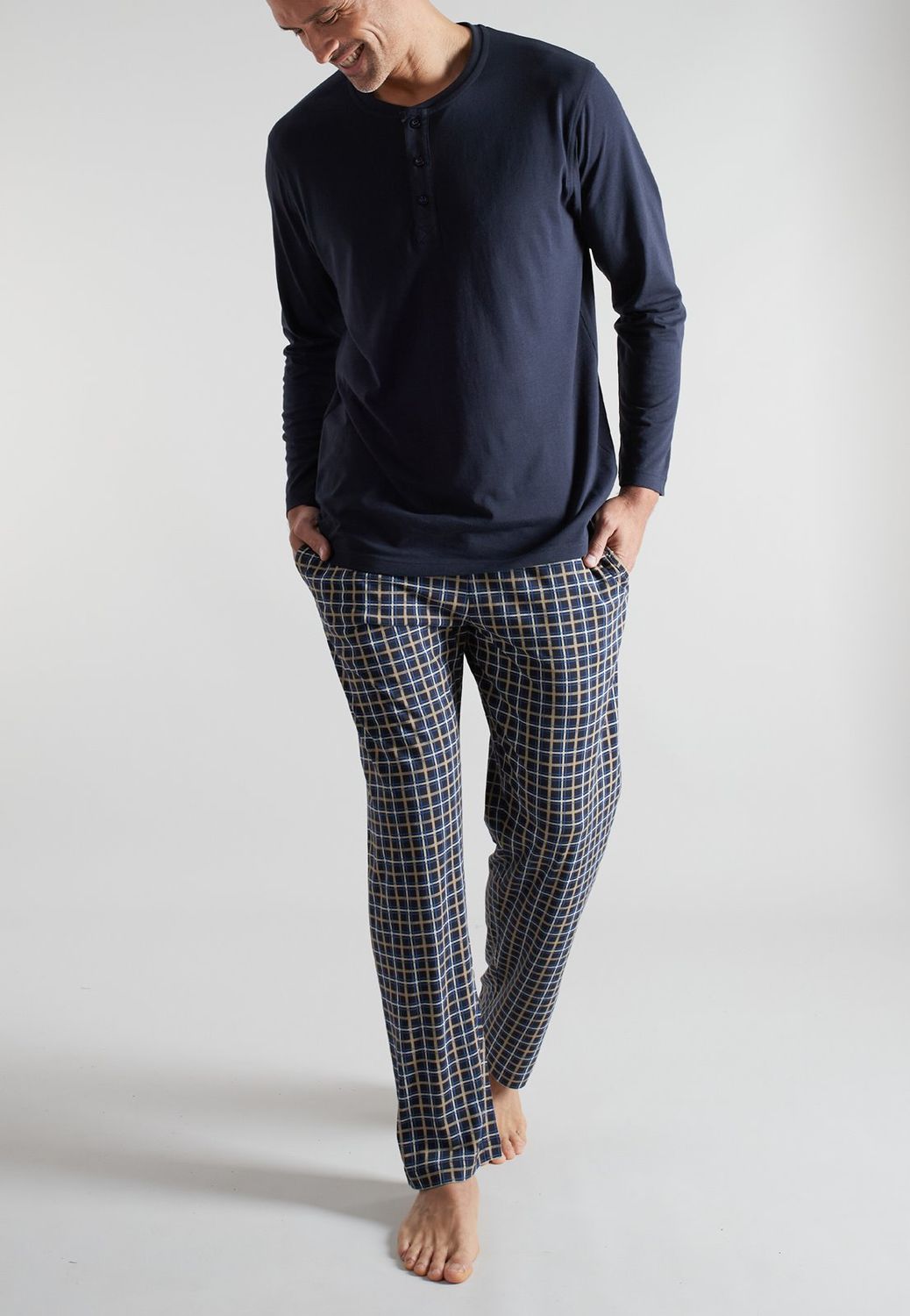 Ceceba Heren Pyjama: Katoen, carre motief, tot 6XL