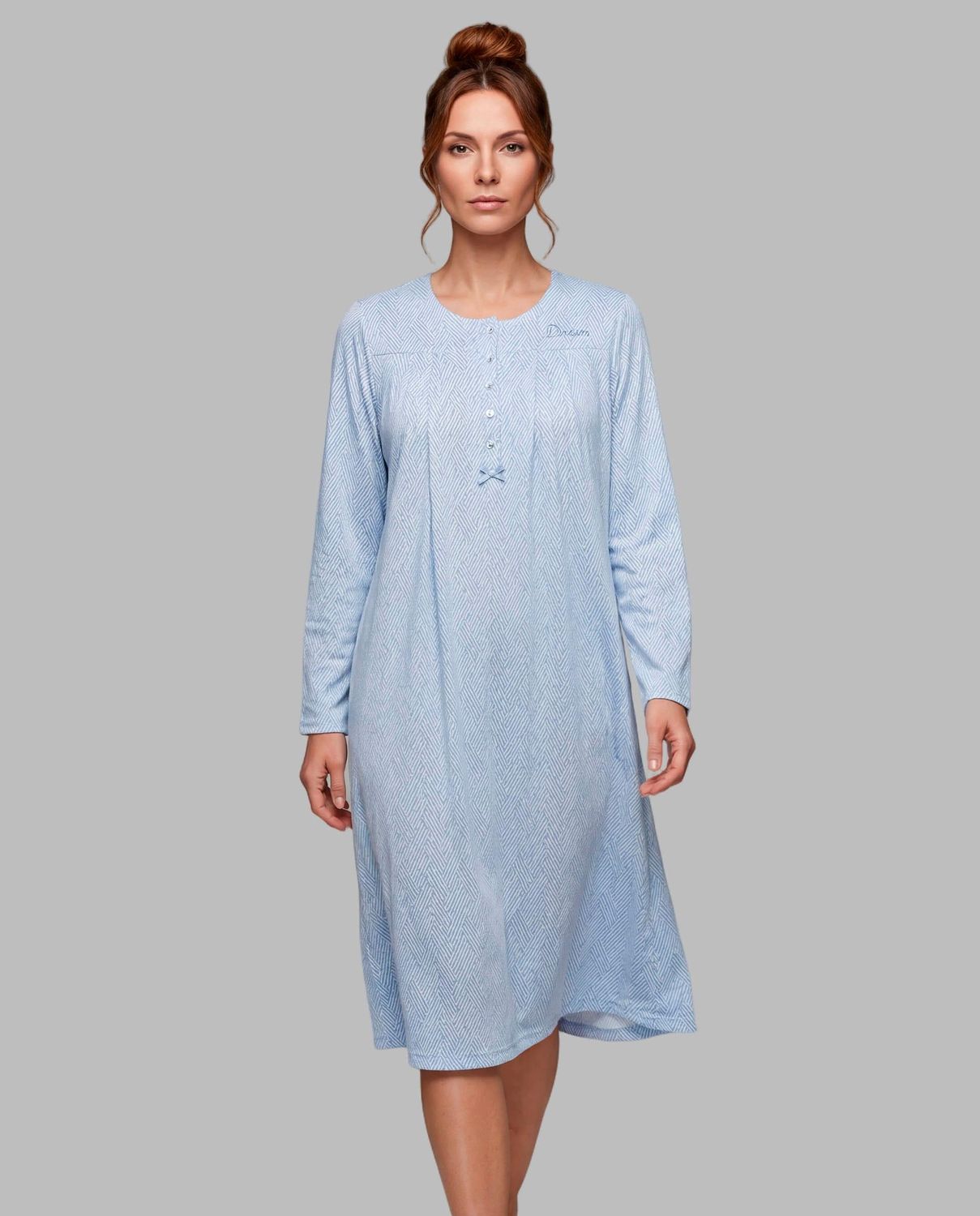 Egatex Nachthemd Dames: Blauw, 110cm, interlock