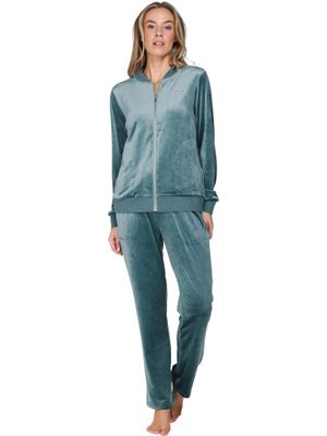 Pastunette Homewear Dames: Dark Green, Met rits, Velours