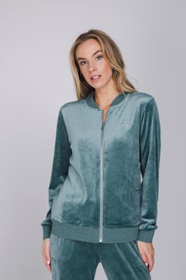 Pastunette Homewear Dames: Dark Green, Met rits, Velours