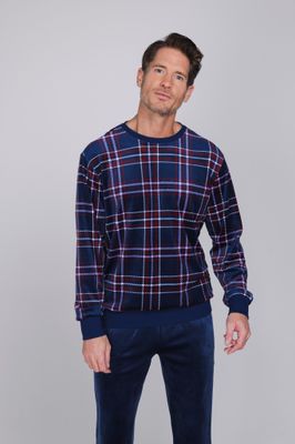 Pastunette heren pyjama: Fleece, Blauw