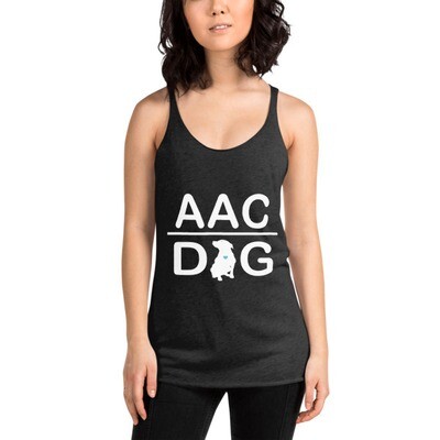 #AACdog White Logo Women's Racerback Tank