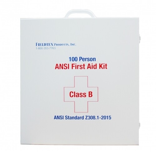 ANSI B 100 Person Metal First Aid Kit w/ Medications