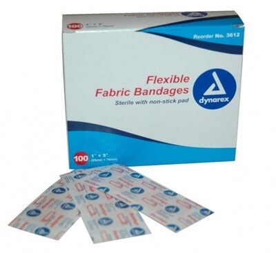 Adhesive Fabric Bandages 1" x 3" (100/bx)