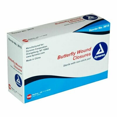 Butterfly Wound Closures 3/8" x 1-13/16" (100/box)