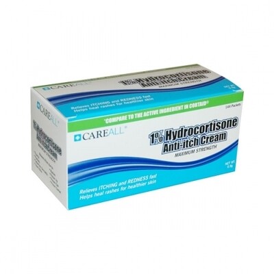 1% Hydrocortisone Anti-Itch Cream Packets (144/box)