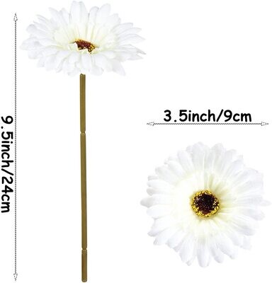 1 Gerbera bianca fiori artificiali