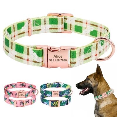 1billion   Nylon Dogs Collars Personalized Nameplate ID Tag