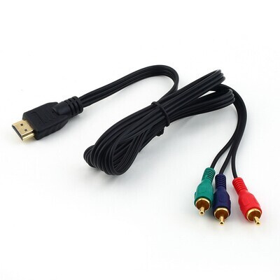1M 1080P HDMI to 3RCA Cable Audio Video AV Cable Connector Component Wire Lead Cord for DVD HDTV