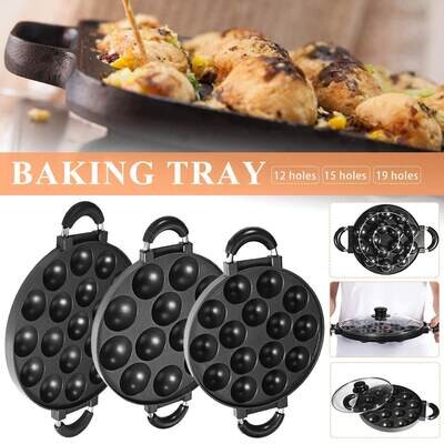 12/15/19 Holes Takoyaki Maker Grill Pan Octopus Ball Plate Home Cooking Baking Forms Mold Tray Baking Pan For Kitchen Tools