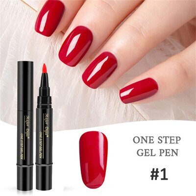 18 color 3 In 1 Gel nail polish Pen Glitter One Step Nail Art Nail