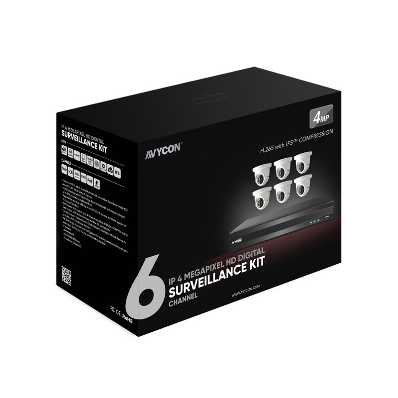 Avycon 4MP/2K IP Network Camera Kit AVK-HN41E6-2T