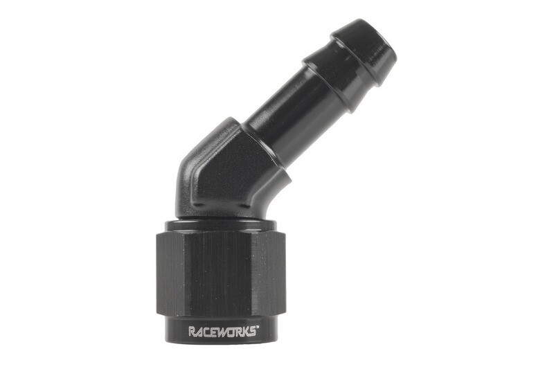 Raceworks AN-6 45 degree Female Swivel to 3/8″ Barb