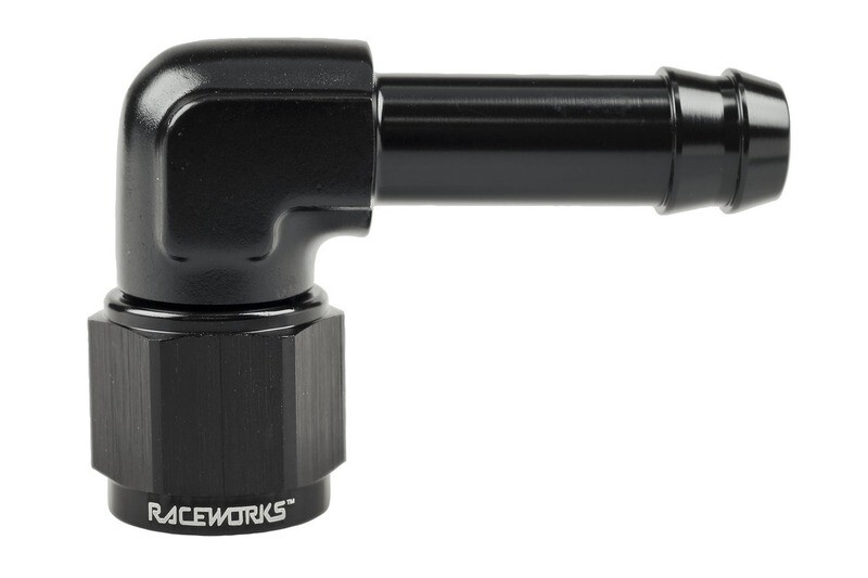Raceworks AN-8 90 degree Female Swivel to 1/2″ Barb