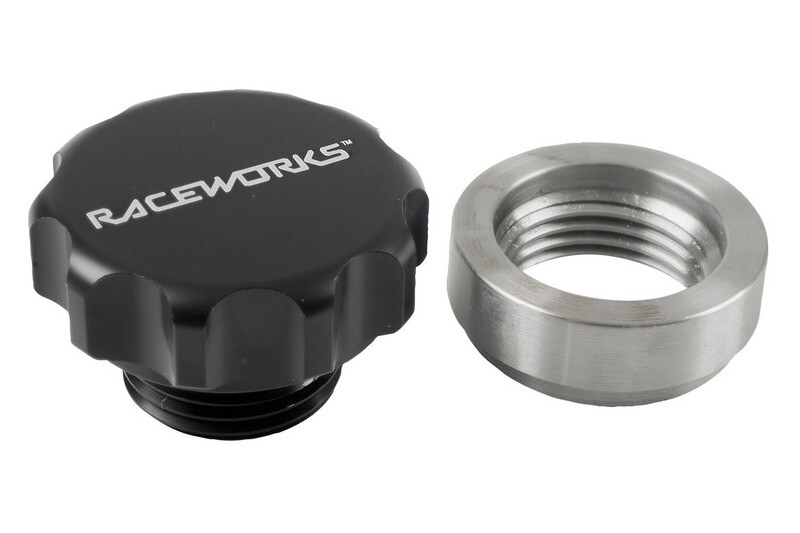 Raceworks 1″ / 25.4mm Steel Weld On Filler With Male Cap – Black
