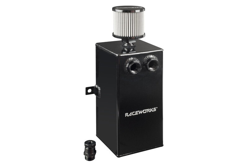 Raceworks Black Aluminium Catch Can With Drain Tap 3L