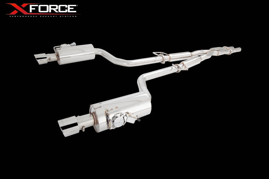 XForce Twin 3in Cat-Back Exhaust w/Varex Mufflers - Stainless (300C SRT8 12-18)