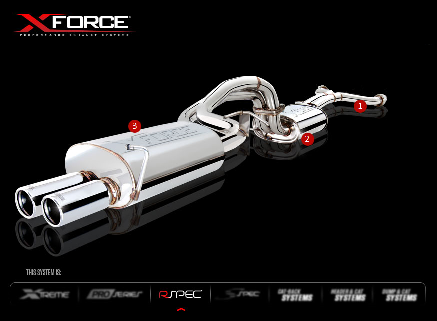 XForce 2.5in Cat-Back Exhaust - Stainless Steel (Falcon BA-BF XR8/GT 03-07)