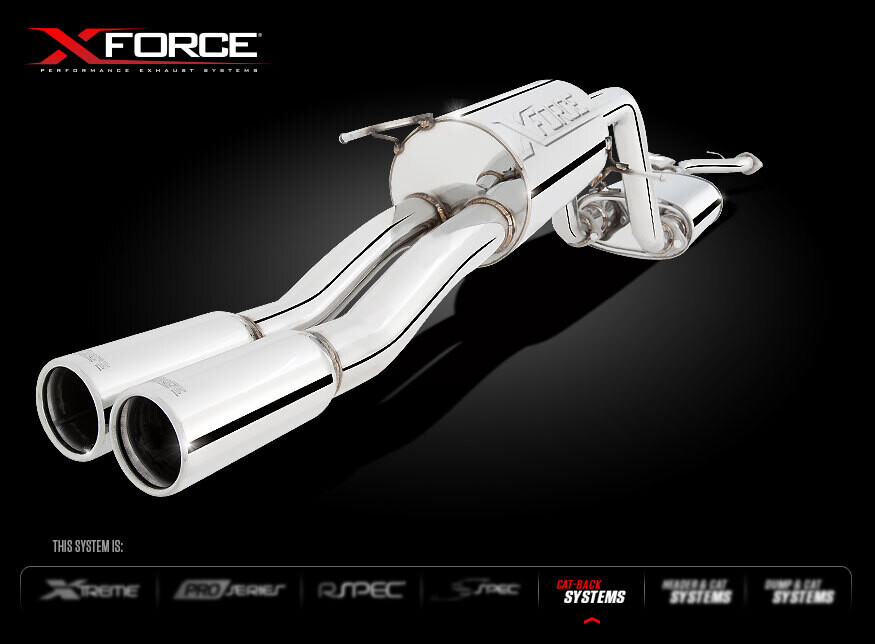 XForce Twin 2.5in Cat-Back Exhaust - Stainless Steel (Falcon BA-BF XR8 Ute 02-08)