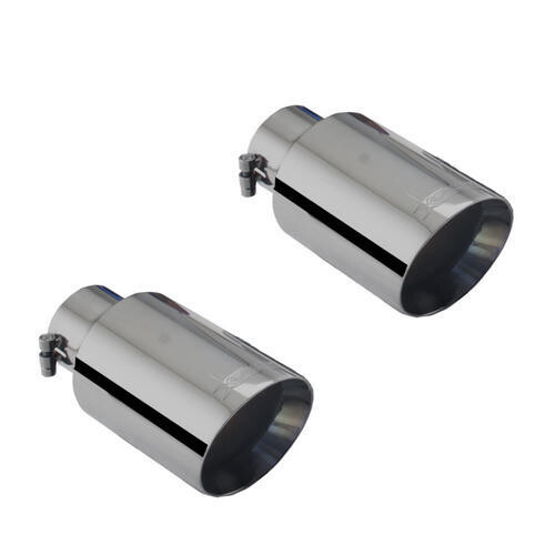 XForce Black Round Angle-Cut Double Wall Tip 3&quot; Inlet, 4&quot; Outlet Round Muffler (Mustang FM Fastback1