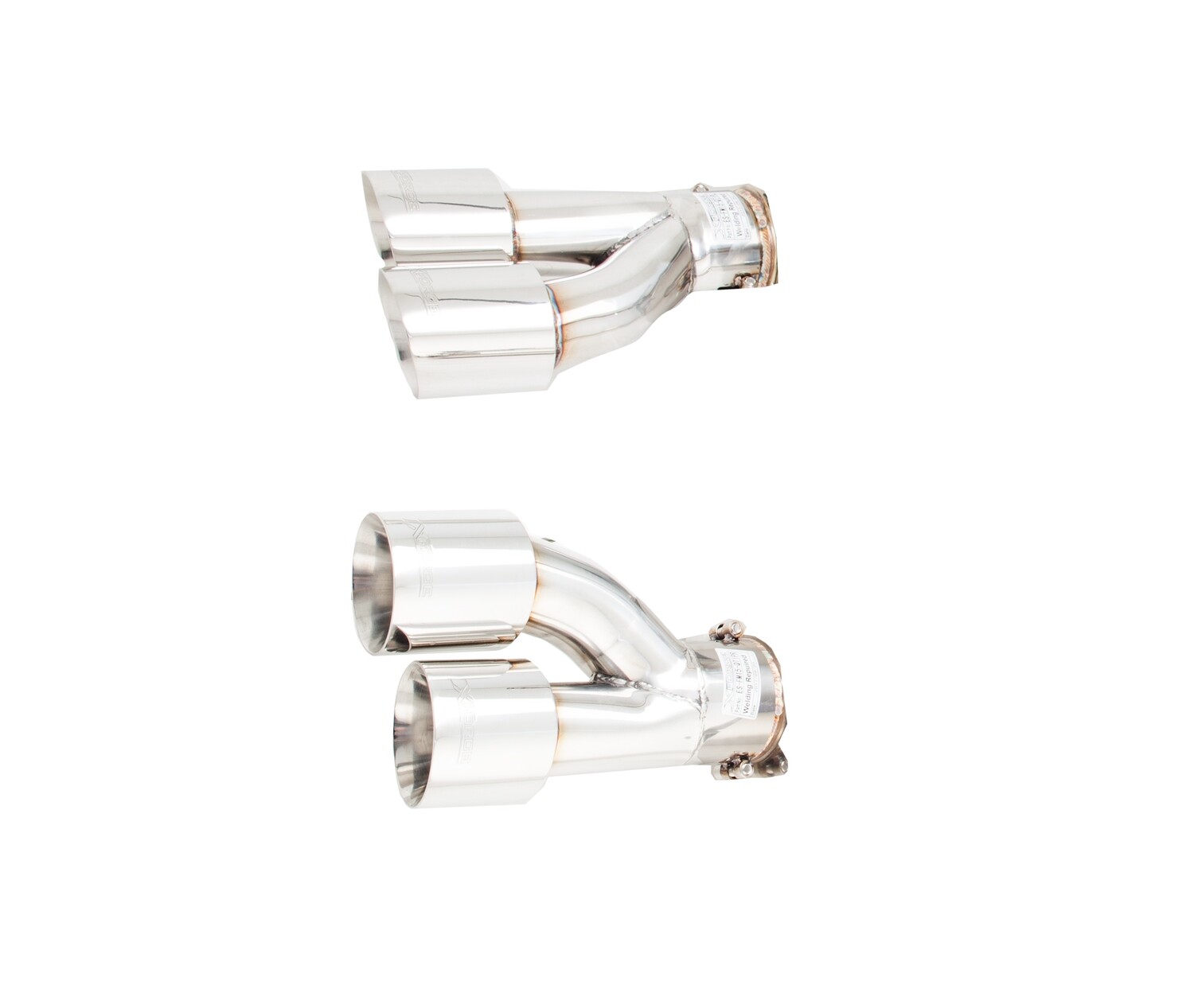 XForce Quad 3" Stainless Tips for Oval Rear Mufflers (Mustang GT 14-17)