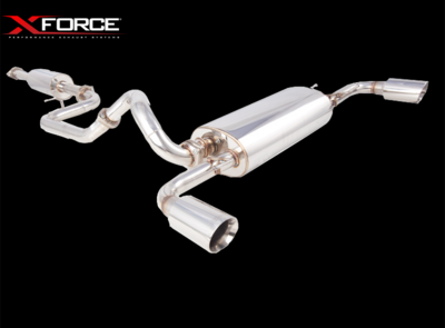 XForce 2.5in Cat-Back Exhaust w/Dual Size 4in Angle-Cut Tips (Mazda3 SP25 10-13)