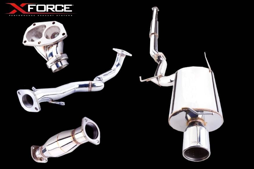 XForce 3in Turbo-Back Exhaust w/4in Tip - Stainless Steel (EVO 7-9 01-07)