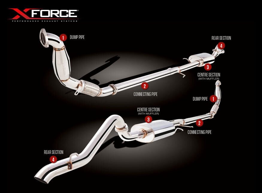 XForce 3in Turbo-Back Exhaust w/Cat, Non-Polished Stainless (Triton ML-MN 06-15)
