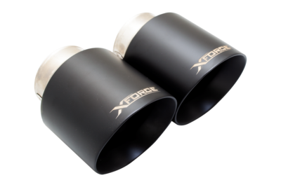 XForce 4in Black Tips - Angle Cut - to suit XForce Cat-Back (Golf GTI Mk6 09-13/Mk7 13-21/Mk8 21+)