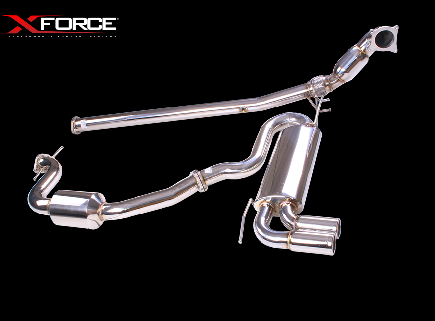 XForce 3in Turbo-Back Exhaust w/Twin 3in Tips - Stainless Steel (Golf GTI Mk5 05-09)