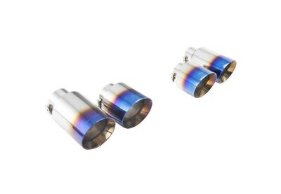 XForce 4in Tips to suit XForce Cat-Back Exhaust w/4in Outlet - Titanium (Golf R Mk7 13+/S3 13+)