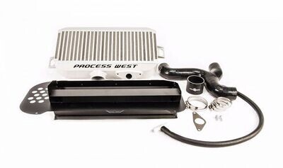 PROCESS WEST -  Top Mount Intercooler Kit (suits Subaru 04-07 Forester XT) (with 02 STI Bonnet Scoop) - Silver