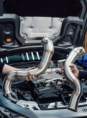 ANTZ - Mercedes Benz 3.5″ W213 E63 E63s Performance Downpipes Exhaust 2016 - 2021