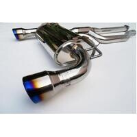 INVIDIA - Q300 Turbo Back Exhaust with PSR O2 Outlet, Ti Rolled Tips (Evo X 08-16)